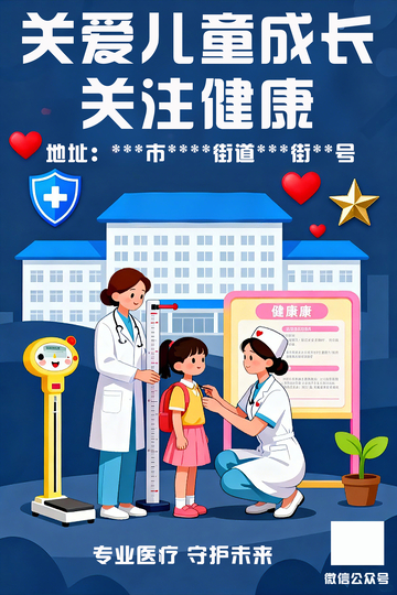 卡通风儿童健康宣传海报设计模板