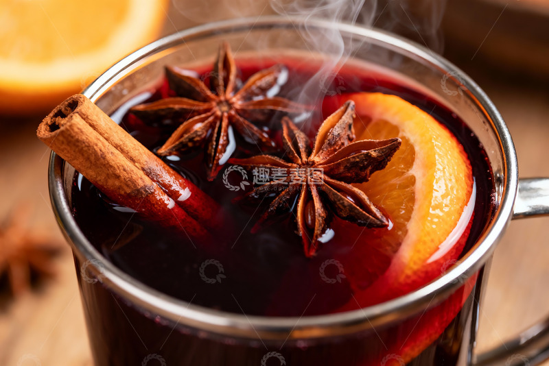 高清大图下载【趣麦麦图】热红酒单杯呈现香料水果完美融合