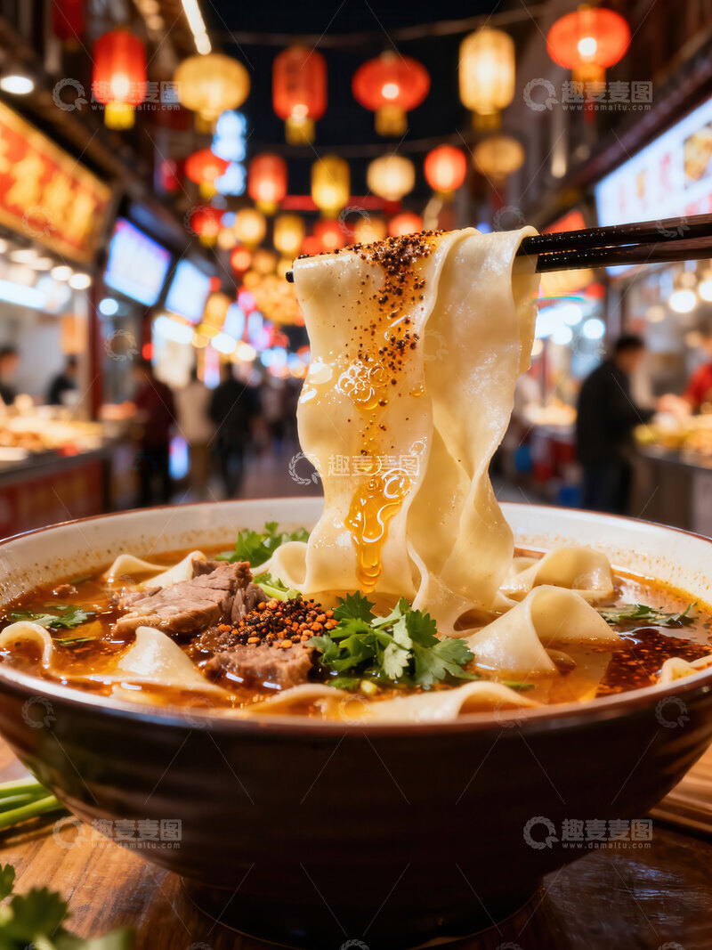 高清大图下载【趣麦麦图】烩面  筋道  糖蒜   