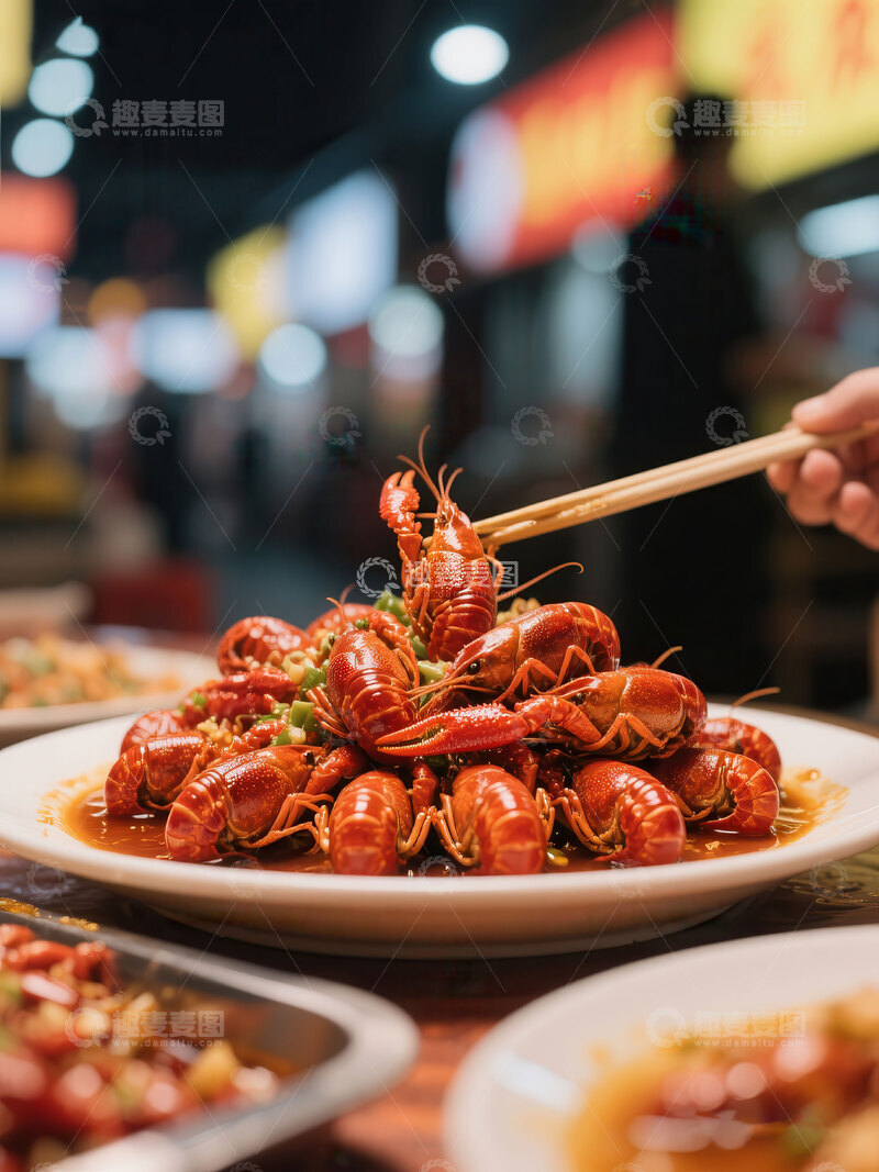 高清大图下载【趣麦麦图】口味虾  火辣  热闹