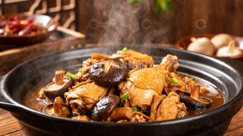高清大图下载【趣麦麦图】炖蘑菇  山珍  肉嫩  