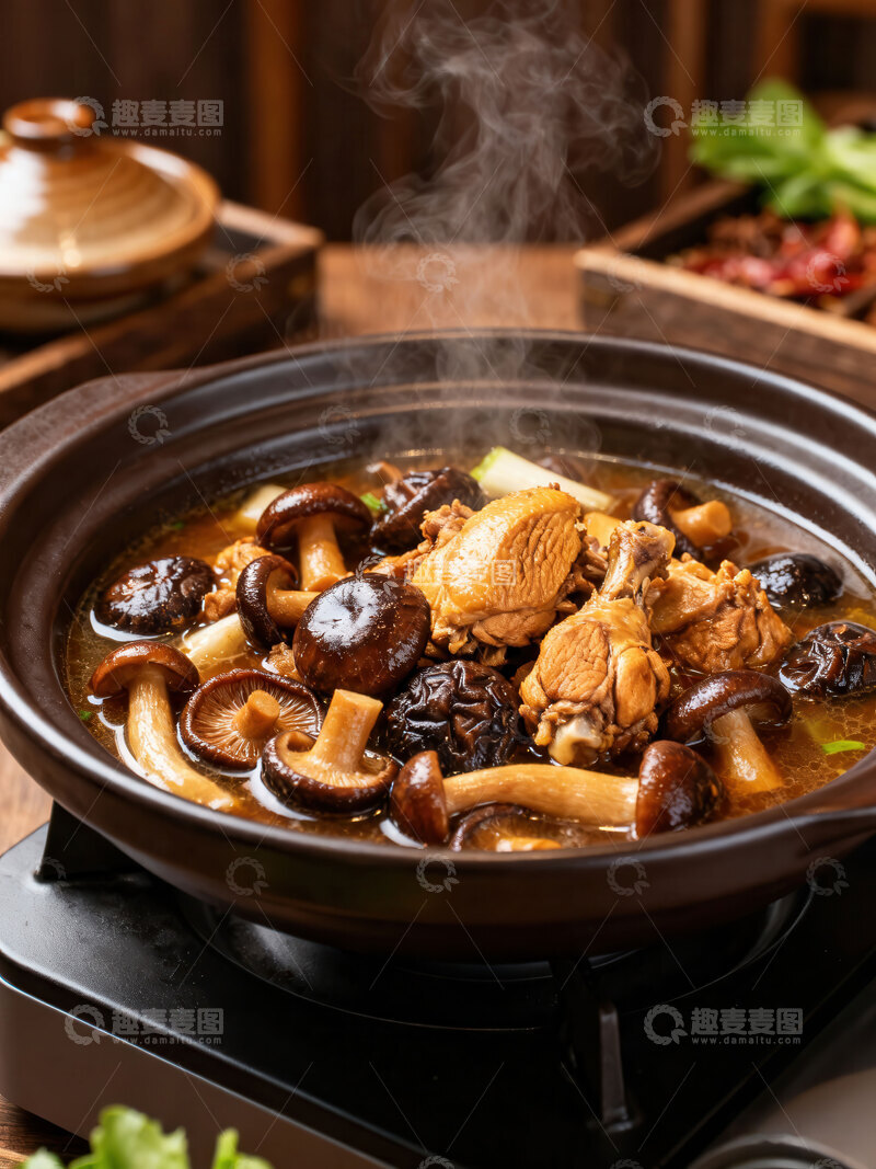 高清大图下载【趣麦麦图】炖蘑菇  山珍  榛蘑  