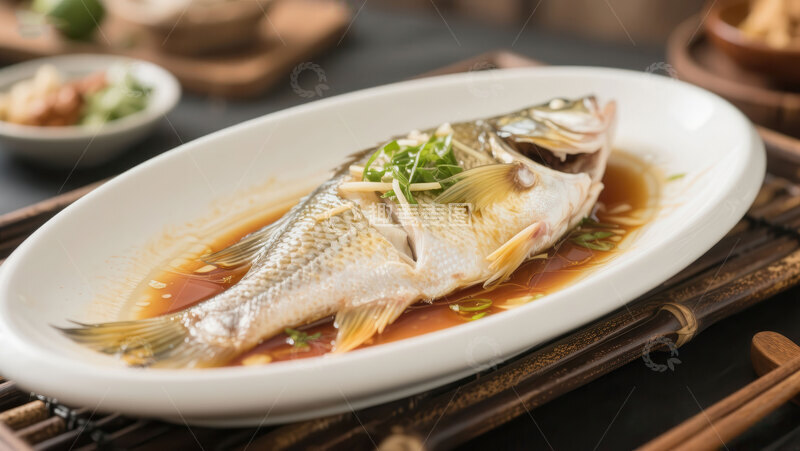 高清大图下载【趣麦麦图】鱼  鲜嫩    姜片 