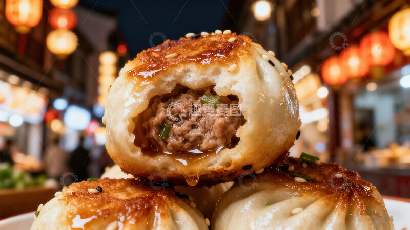 高清大图下载【趣麦麦图】生煎  底脆  馅大