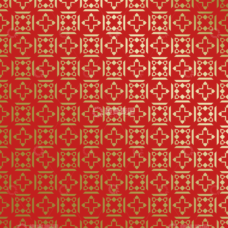 源文件下载【趣麦麦图】-红金中式喜庆花纹背景465