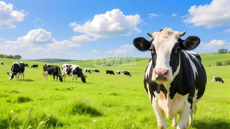 高清大图下载【趣麦麦图】大草原牧场奶牛