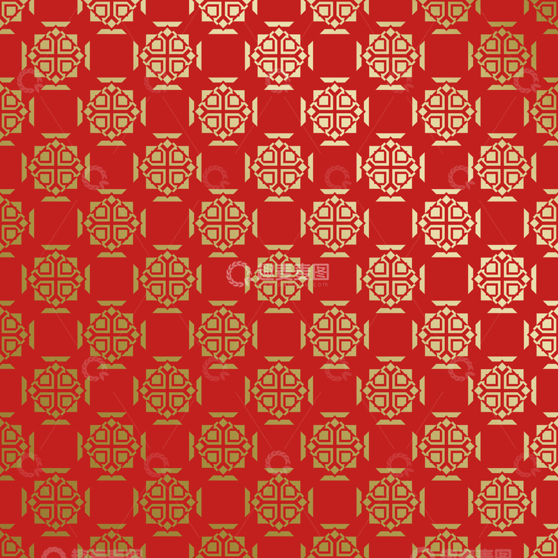 源文件下载【趣麦麦图】-红金中式喜庆花纹背景462