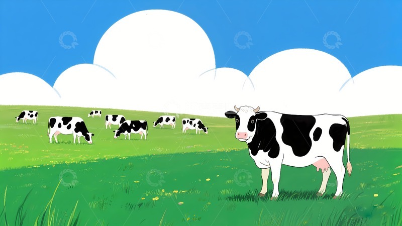 高清大图下载【趣麦麦图】草原奶牛纯牛奶