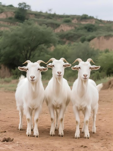 陕北黄土高原山羊