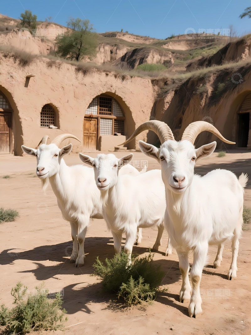 高清大图下载【趣麦麦图】黄土高原山羊