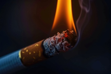 黑暗中燃烧的烟头