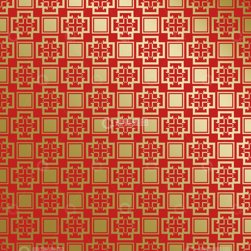 源文件下载【趣麦麦图】-红金中式喜庆花纹背景452