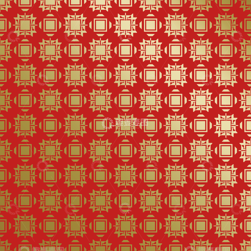 源文件下载【趣麦麦图】-红金中式喜庆花纹背景457