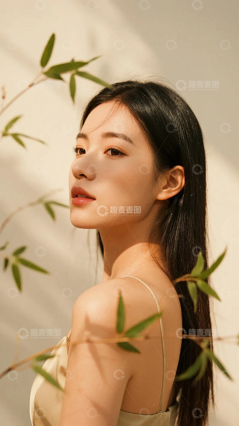 高清大图下载【趣麦麦图】淡雅光影女性人像摄影