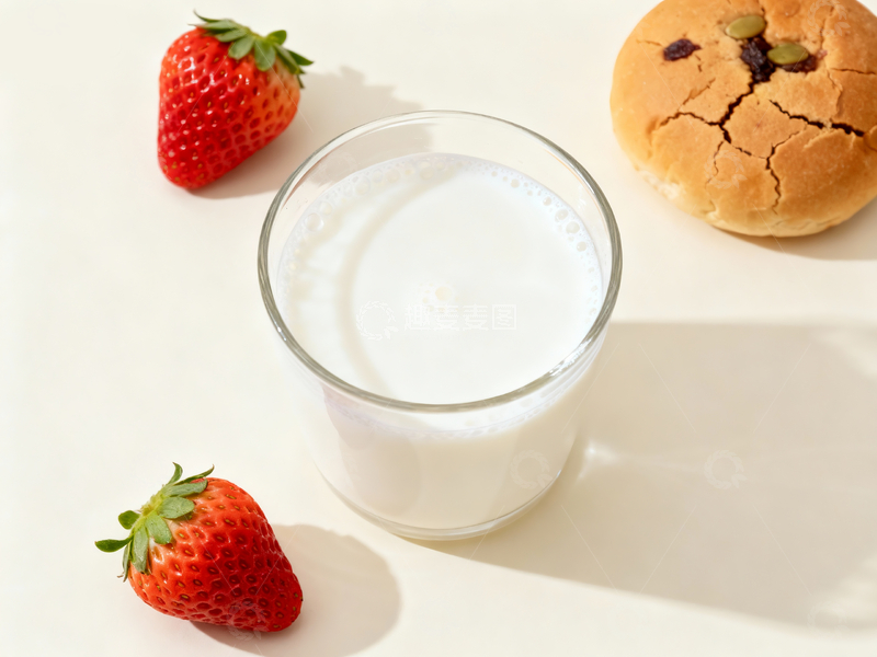 源文件下载【趣麦麦图】-牛奶草莓和欧包1