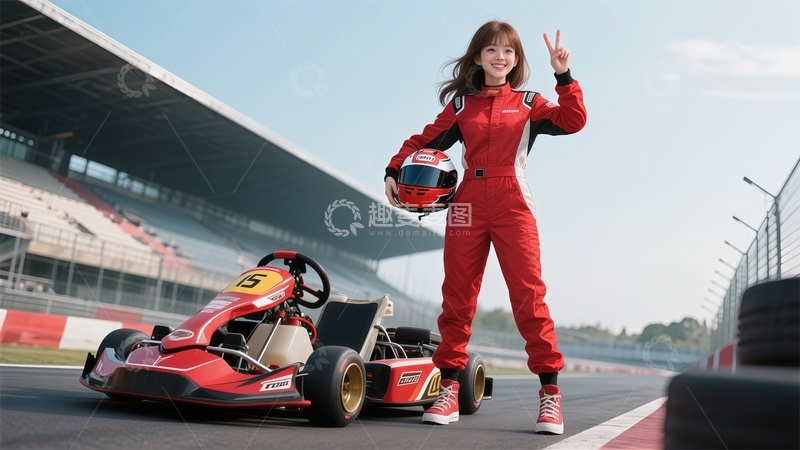 高清大图下载【趣麦麦图】赛车手与赛车合影