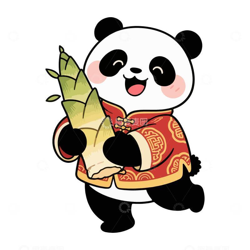 源文件下载【趣麦麦图】熊猫卡通喜庆插画