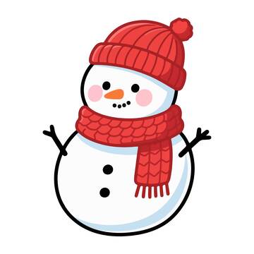 卡通可爱雪人冬季装饰元素