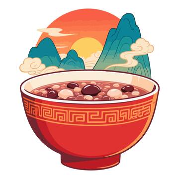 传统中国风腊八粥插画素材