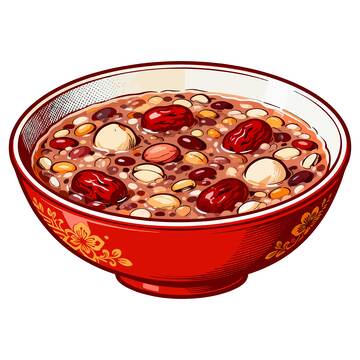 彩绘腊八粥美食插画