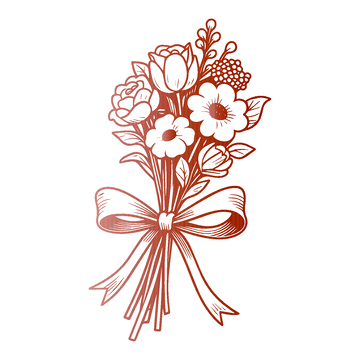 复古插画花束设计元素