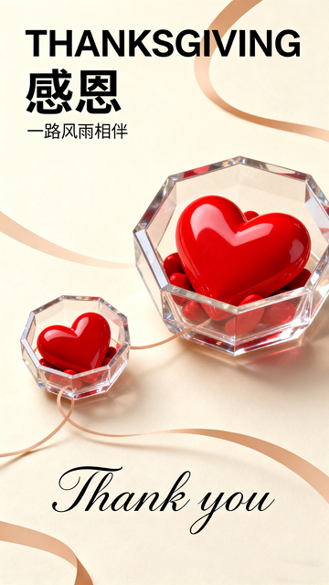 简约感恩节心形礼盒设计海报图片素材