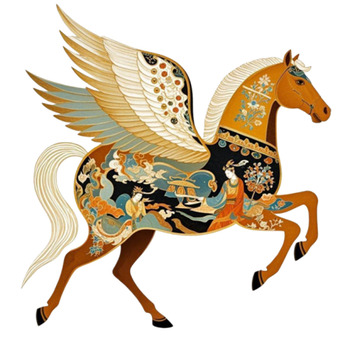 敦煌风飞马图