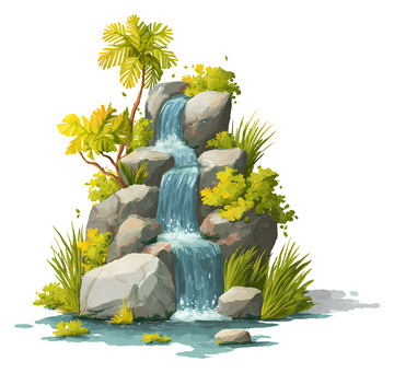 美丽的自然瀑布插图