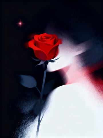 玫瑰花极简插画2