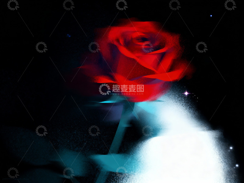 高清大图下载【趣麦麦图】玫瑰花极简插画5