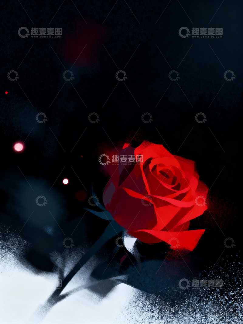 高清大图下载【趣麦麦图】玫瑰花极简插画6