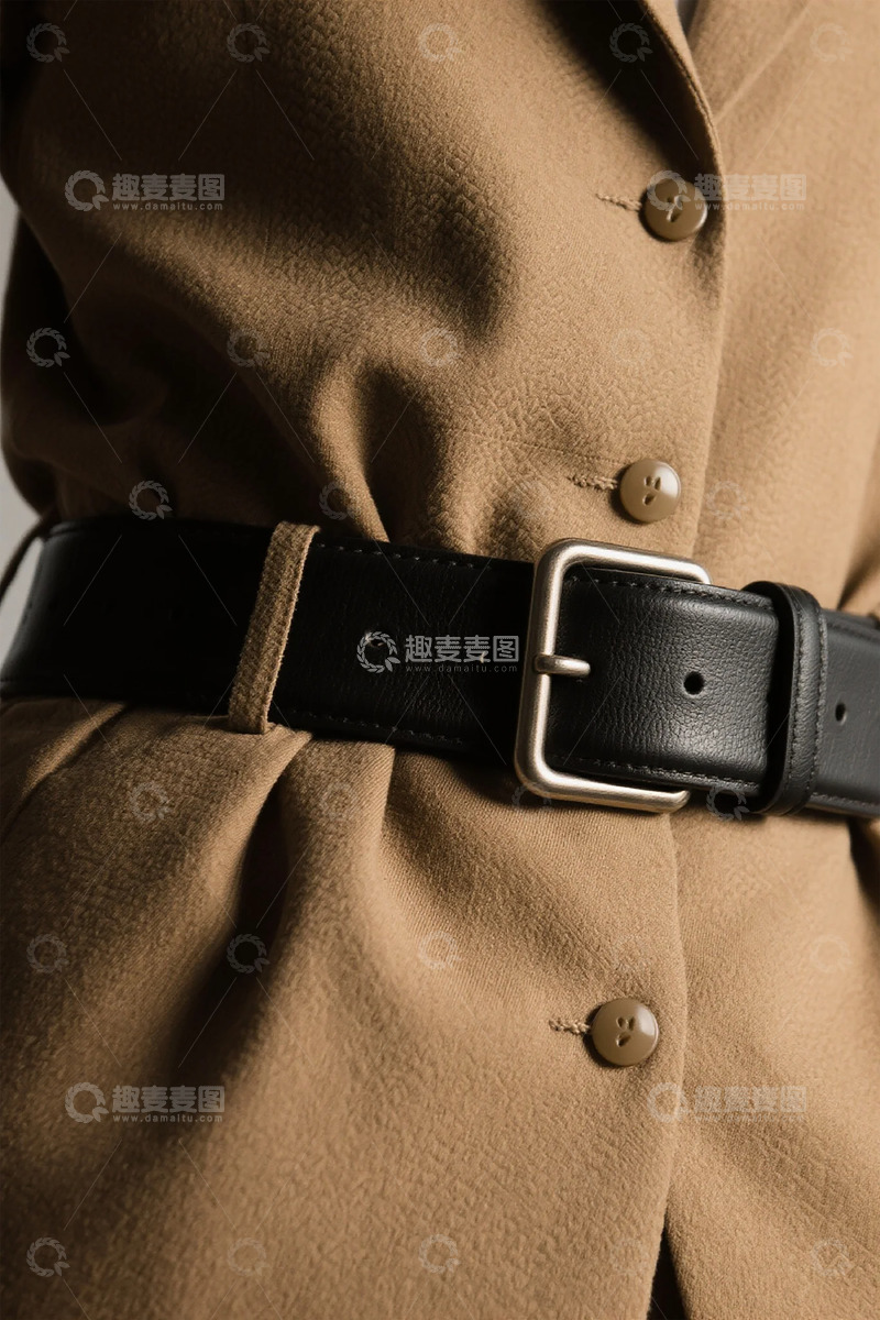 高清大图下载【趣麦麦图】时尚风衣细节展示
