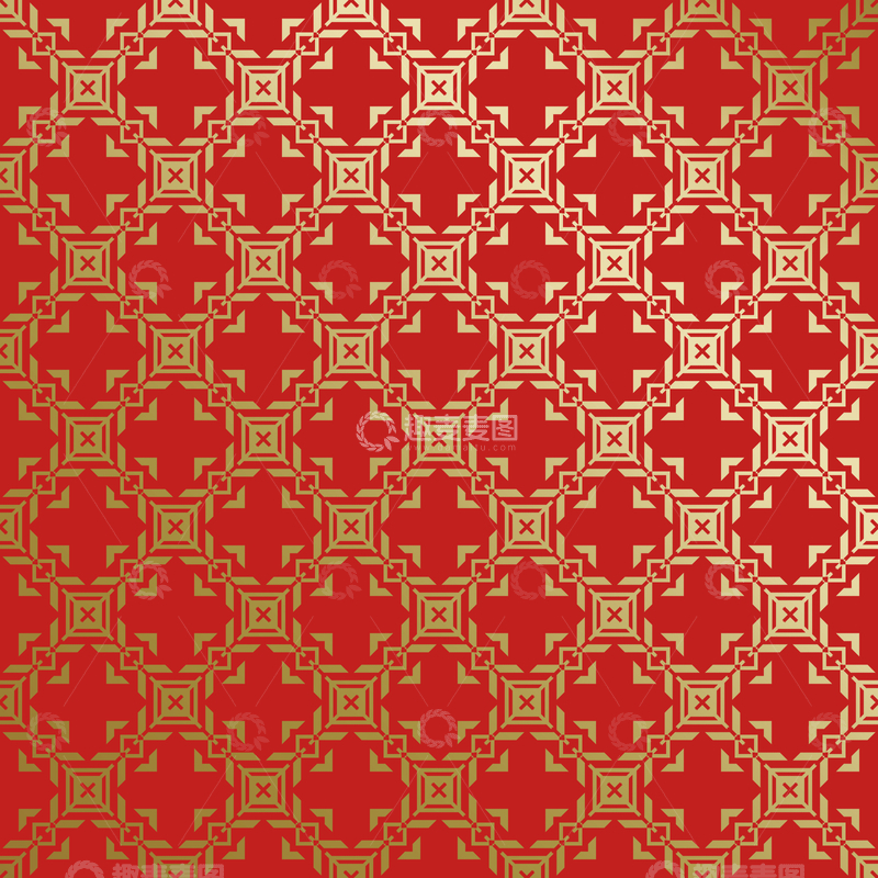 源文件下载【趣麦麦图】-红金中式喜庆花纹背景483
