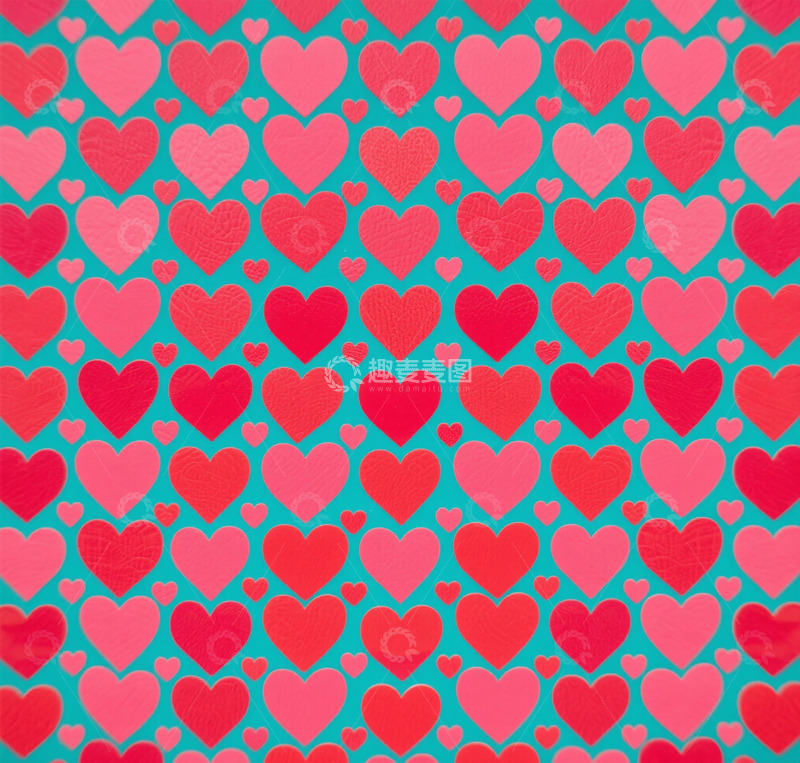 高清大图下载【趣麦麦图】红心图案背景设计素材
