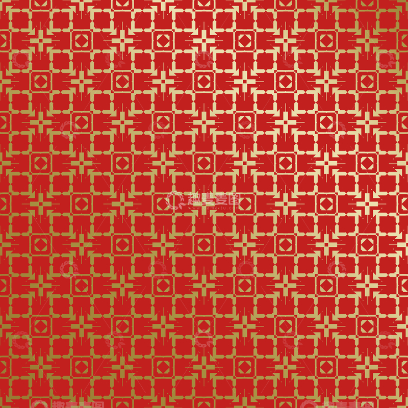 源文件下载【趣麦麦图】红金中式喜庆花纹背景499