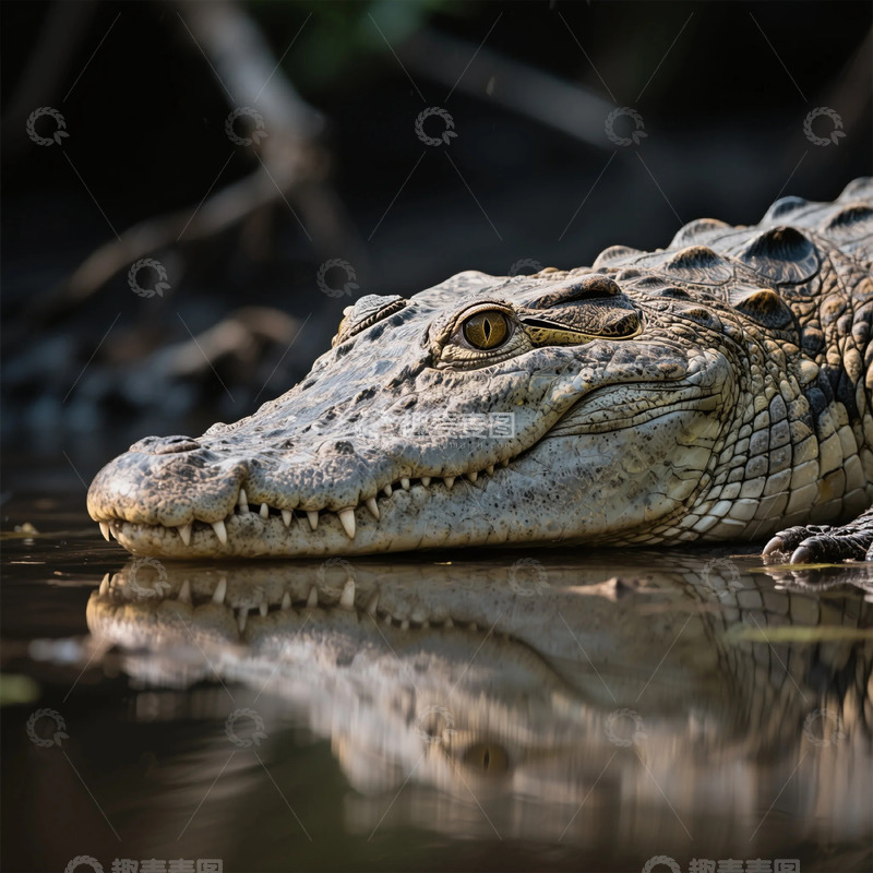 高清大图下载【趣麦麦图】鳄鱼特写野生动物摄影