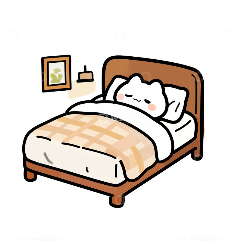 源文件下载【趣麦麦图】小兔子睡觉贴纸