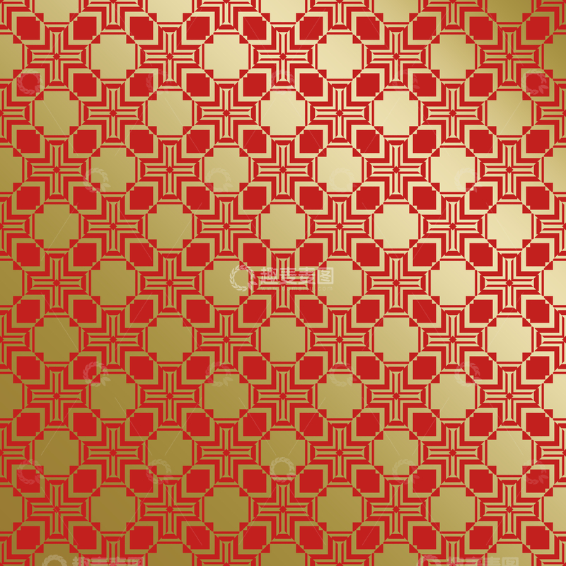 源文件下载【趣麦麦图】-红金中式喜庆花纹背景486