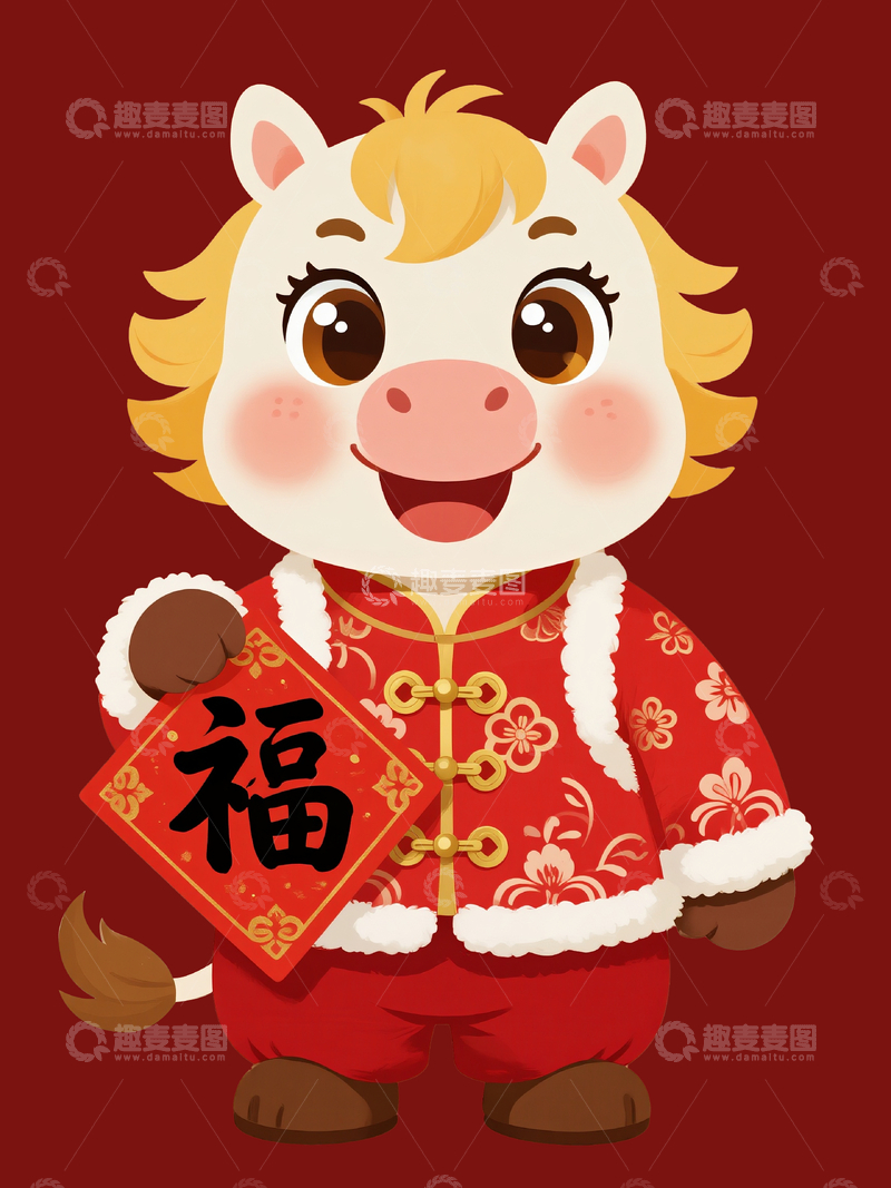 源文件下载【趣麦麦图】马年春节主题小马16