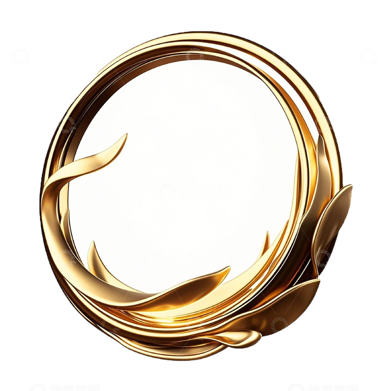 高清大图下载【趣麦麦图】金色圆环华丽装饰图案