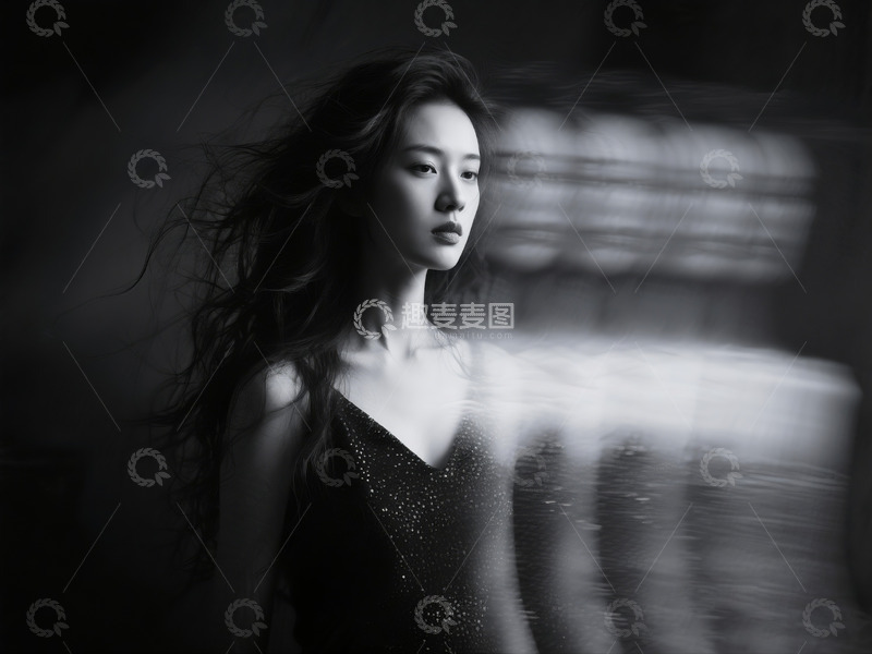 高清大图下载【趣麦麦图】暗黑风格抽象美女人像摄影1