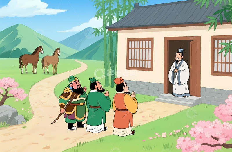 高清大图下载【趣麦麦图】三国演义三顾茅庐