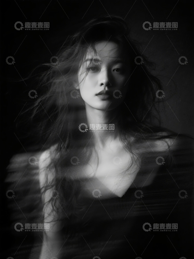 高清大图下载【趣麦麦图】暗黑风格抽象美女人像摄影6