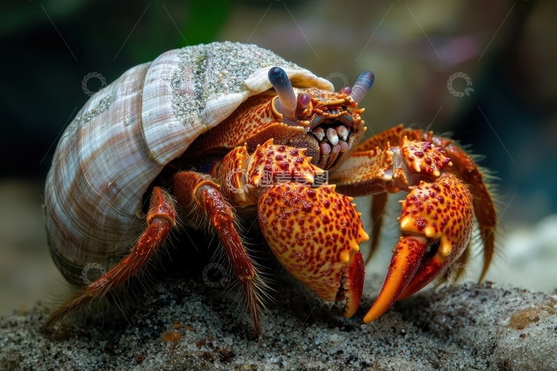 高清大图下载【趣麦麦图】一只寄居蟹特写摄影