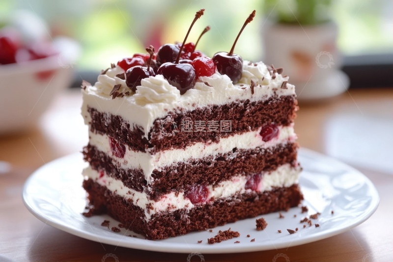 高清大图下载【趣麦麦图】一盘慕斯奶油蛋糕
