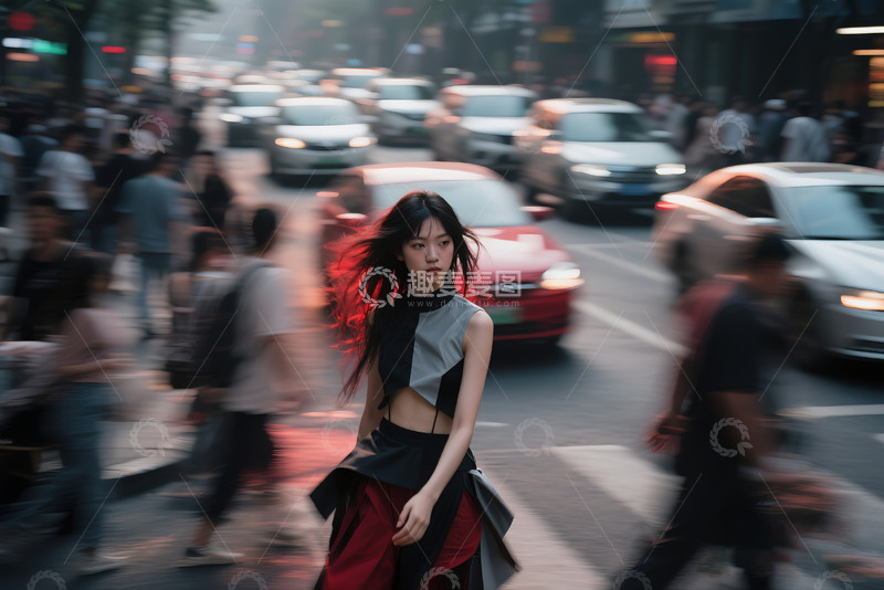 高清大图下载【趣麦麦图】抓拍街头前卫女孩儿5