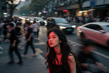 抓拍街头前卫女孩儿