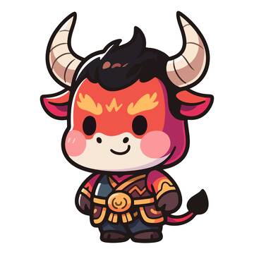 卡通牛形象插画设计素材