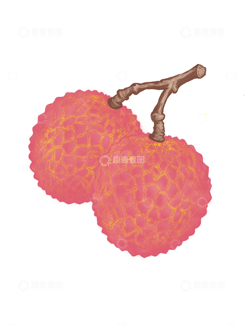 源文件下载【趣麦麦图】-手绘荔枝插画设计素材