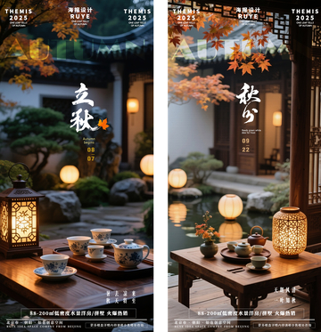 秋季庭院摄影地产主题海报